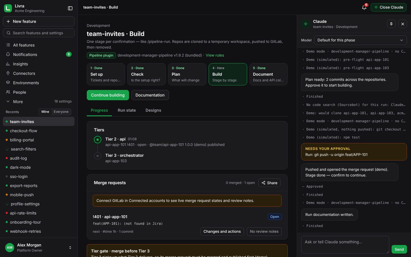 The Build phase: stages and merge requests