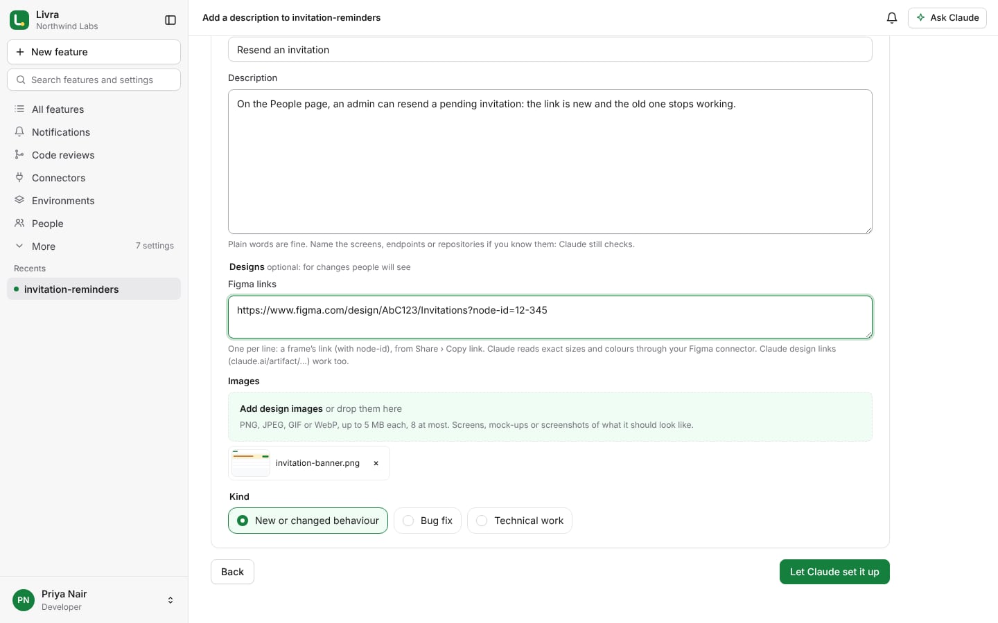 Describe the change: a new feature without an issue tracker