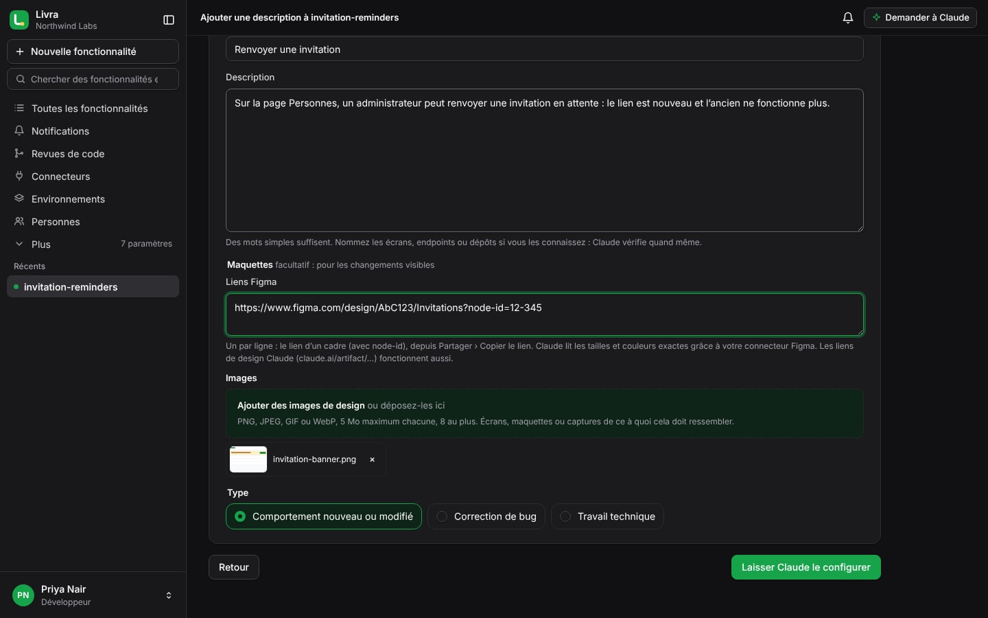 Décrivez le changement : une nouvelle fonctionnalité sans outil de suivi