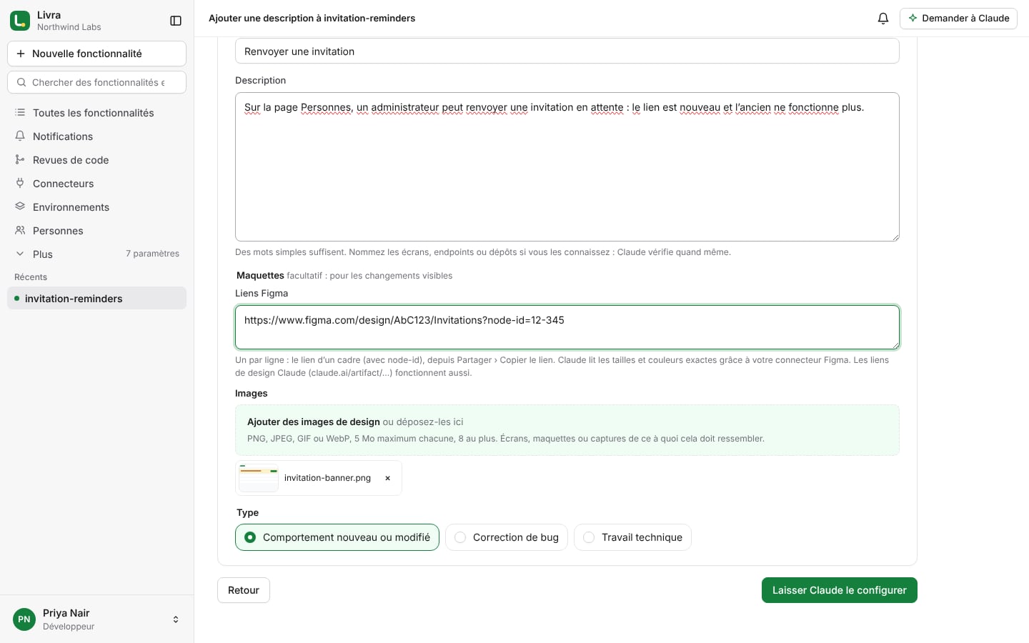 Décrivez le changement : une nouvelle fonctionnalité sans outil de suivi