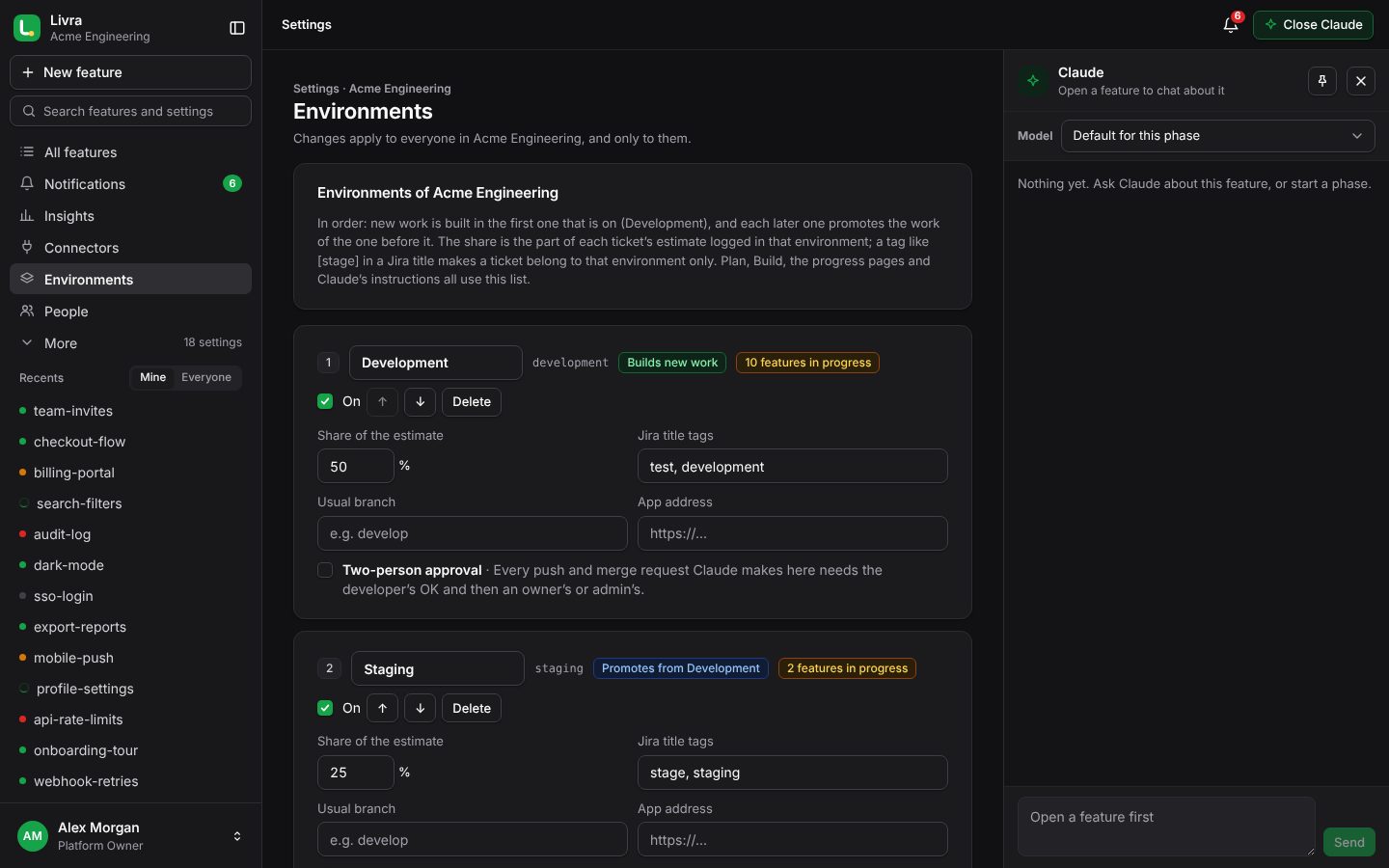 Organisation settings